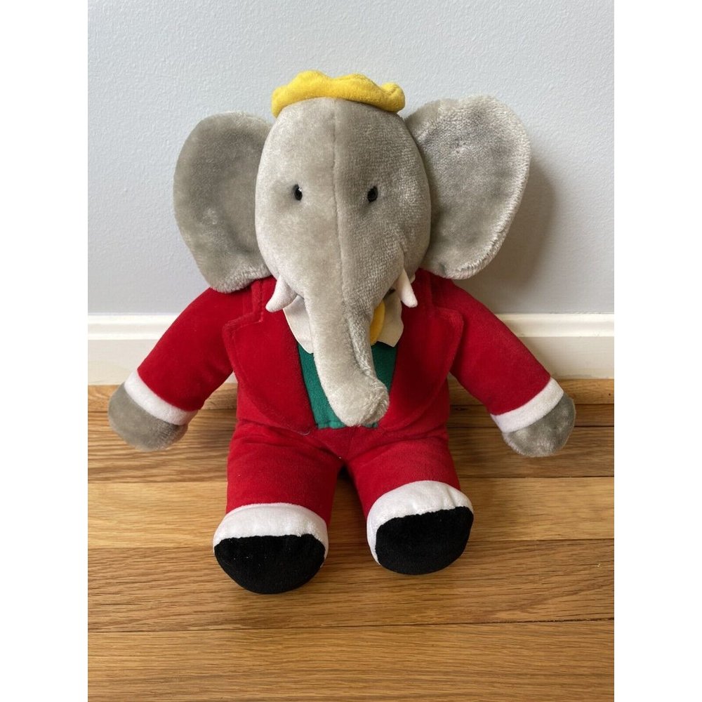 Gund Babar the Elephant Plush Vintage Macys 15" Stuffed Animal Red Suit 1988